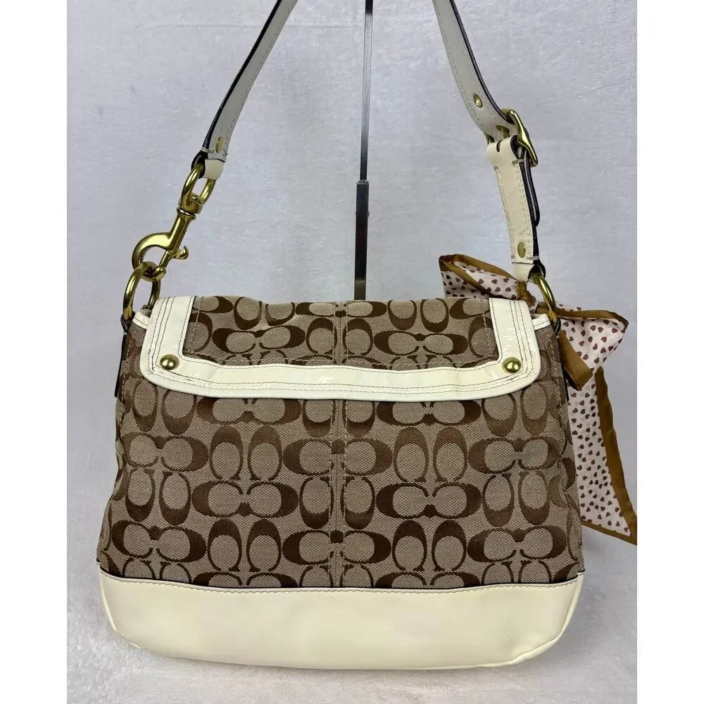 Coach Vintage Y2K Legacy Signature Slim Flap Shoulder Bag with Scarf - Picture 4 of 16